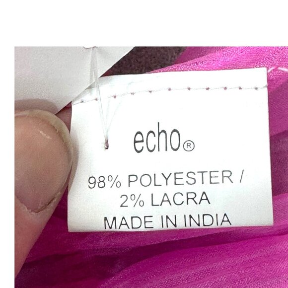 Vintage Echo Design Bright Pink Lightweight Crinkle Scarf Soft Fuschia NEW w Tag - Picture 5 of 8
